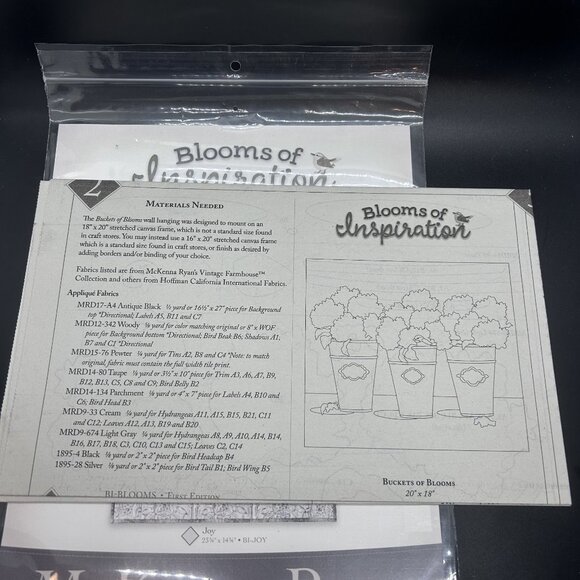 McKenna Ryan “Buckets of Blooms” Applique Quilt Sewing Pattern Uncut FF - Picture 6 of 6